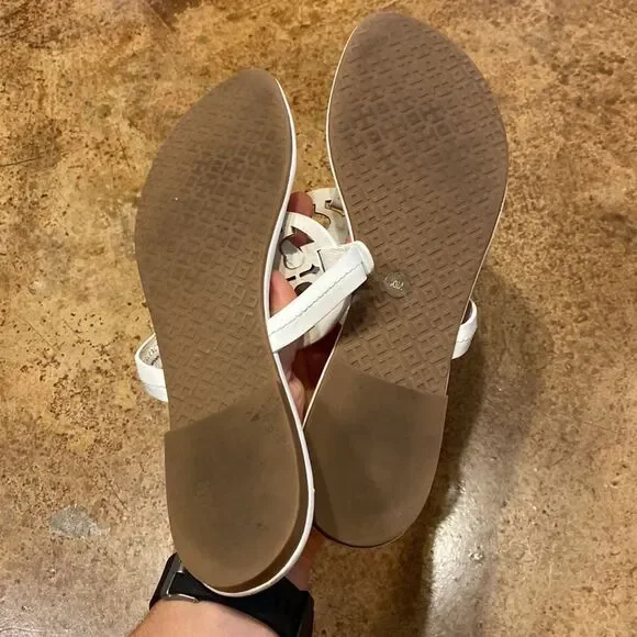 TORY Burch‎ MILLER SOFT SANDAL leather thongs in new ivory - Picture 6 of 8